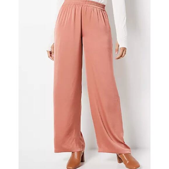 NWT Barefoot Dreams Washed Satin Wide Leg Pants Sz M Soft Flowy Loungewear - Picture 1 of 9